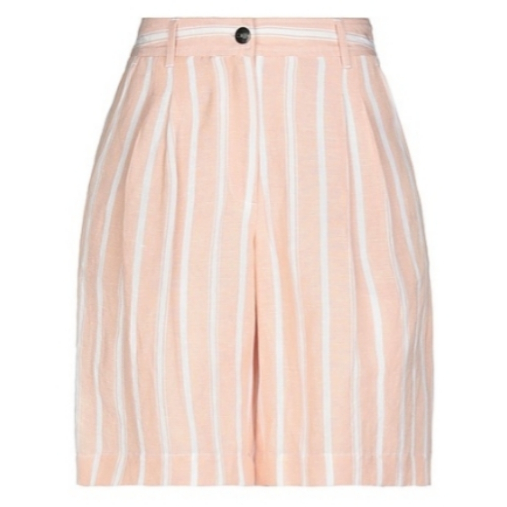 NEW Iris Von Arnim Romee Stripe Old Money Preppy Knee Length Linen Shorts Sz 40